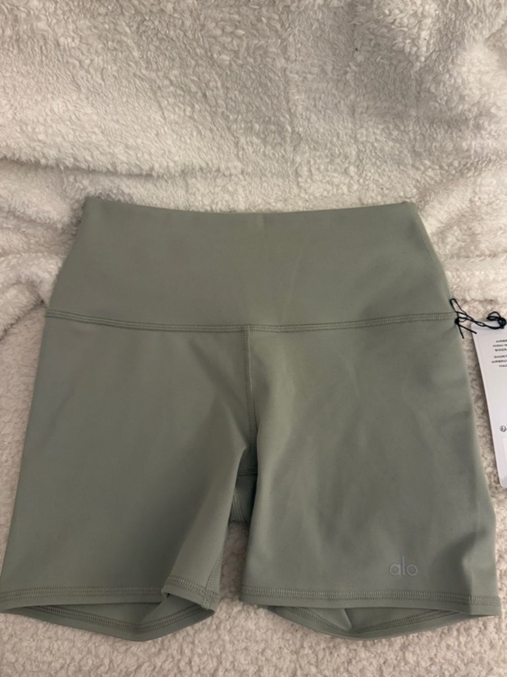 ALO Yoga Sage Green High-Rise Bike Shorts